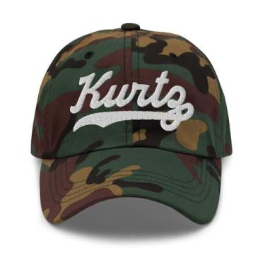 Imagem de Kurtz Chapéu de beisebol Kurtz boné personalizado sobrenome boné de sobrenome boné de sobrenome presente unissex ajustável, Camuflagem verde, tamanho �nico