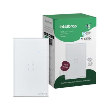 Imagem de Interruptor Touch Inteligente Compatível com Alexa Com 1 Tecla EWS 1001 Branco Intelbras
