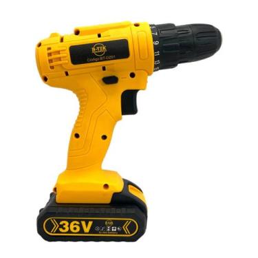 Imagem de Furadeira Parafusadeira Sem Fio 36V Bateria Dupla Maleta Completa Prof