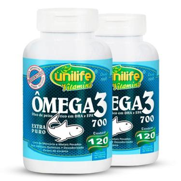 Imagem de Kit 2 Ômega 3 Óleo De Peixe 700Mg 120 Cápsulas Unilife
