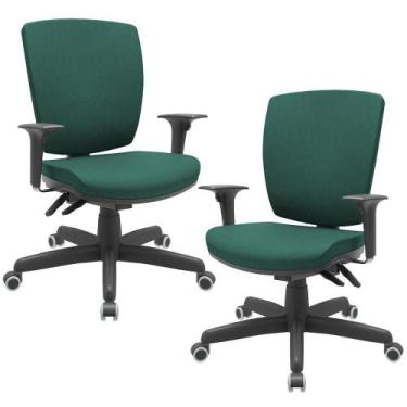 Imagem de Kit 02 Cadeiras De Escritório Diretor Office Giratória Preto Alta Flex