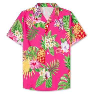 Imagem de Camisa Sangtree Boys Hawaiian de manga curta floral 11-12Y