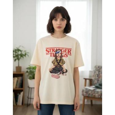 Imagem de Camiseta Stranger Things Unissex 100 Algodão - Sneko, Offwhite, M blus