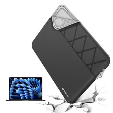 Imagem de Smatree Capa para laptop para MacBook Air M4 2025/M3 2024 3113/M2 2022 A2681, capa com bolso para acessórios, zíper YKK, design patenteado à prova de choque (E455)