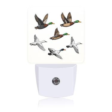 Imagem de Luz noturna de pato selvagem, luzes noturnas conectadas à parede com sensor de crepúsculo ao amanhecer, luz noturna para decoração de quarto feminino, masculino, corredor, cozinha, banheiro, berçário