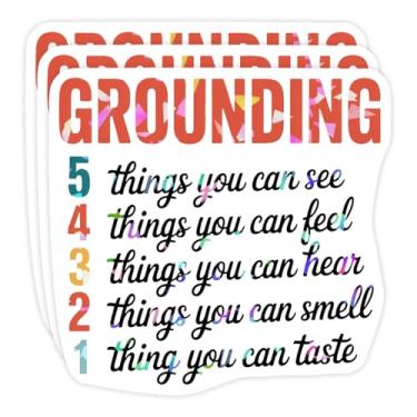 Imagem de (3 peças) Adesivo Hologaraphic 5-4-3-2-1 de técnica de aterramento – Ferramenta de alívio da ansiedade para autismo, ataques de pânico, terapia e lembrete de atenção plena, 7,6 cm