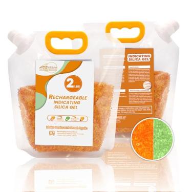 Imagem de Grânulos dessecantes de gel de sílica – Grânulos reutilizáveis de 3 mm para filamento 3D, eletrônicos, câmeras, joias e cofres (laranja a verde, 900 g)