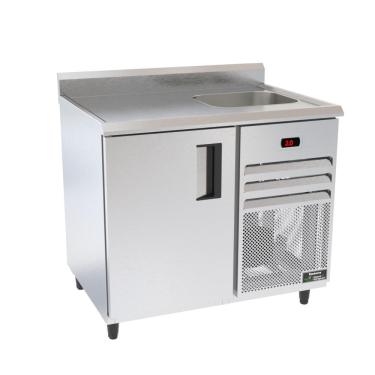 Imagem de Balcão Congelados Venâncio 100cm Inox Borda Espelhada Com Cuba 220V Vcch10-42290