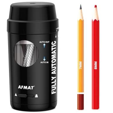 Imagem de AFMAT Apontador de lápis elétrico PSX8, entrada e saída automática, apontador de lápis totalmente automático para lápis de cor, apontadores de mãos livres recarregáveis para lápis de 7 a 8 mm, bom