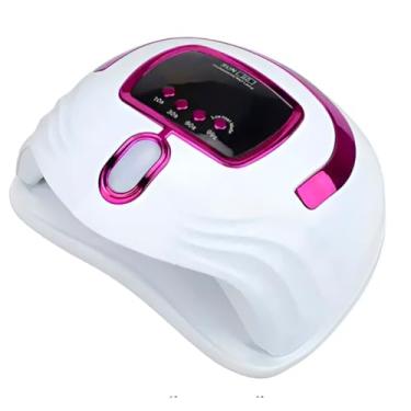 Imagem de Cabine LED UV Profissional para Secagem de Unhas, Rosa, 268W, 57 LEDs, Bivolt, com Temporizador, Base Removível, 20x18x8cm