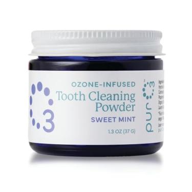Imagem de PurO3 Pasta de dente ozonizada em pó – Limpeza de dentes e gengivas orgânicas sem flúor – Clareamento dental natural e removedor de placa – Óleo de coco infundido com ozônio, cuidados dentários com
