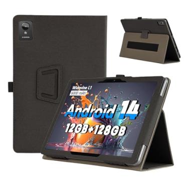 Imagem de Capa para Hasskya K50, capa para tablet KONXISA com adsorção magnética, capa protetora dobrável de couro PU com suporte para caneta, capa de proteção para tablet, preta