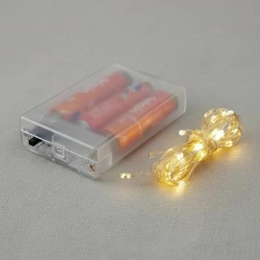 Imagem de Cordão LED Fio de Fada 5m Branco Quente 50 Leds à Pilha Decorativo para Quarto Festas Garrafas | Decoração Aconchegante Luz Ambiente Flexível