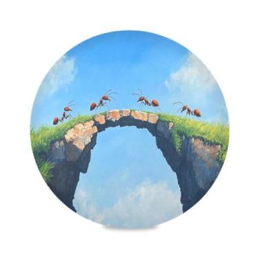 Imagem de Wassud Jogo americano formigas tapetes de mesa redondos para cozinha e jantar tapetes laváveis resistentes ao calor decoração de mesa 39 cm