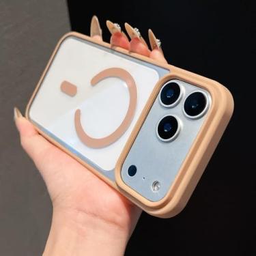 Imagem de Capa transparente em acrílico para iPhone 17 Air, 17 Pro Max, 16, 15, 14 Pro Max Plus, 13, 12 Mini, 11, 16E, SE4 e 17 Pro, na cor dourada do deserto. Compatível com iPhone 11.