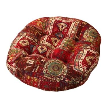 Imagem de KiBcsLic Almofada para cadeira Boho Almofada para cadeira para quarto para chão Antiderrapante Confortável, Vermelho 45x45x8cm