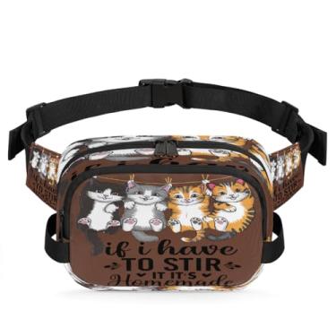 Imagem de Pochete de texto animal gato para mulheres e homens com alça ajustável bolsa de cinto bolsa transversal bolsa de peito bolsas de bumbum bolsa tiracolo, Cor 1