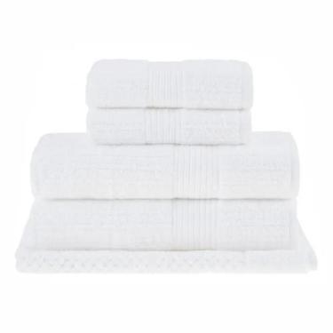 Imagem de Jogo De Toalhas Buddemeyer 5 Peças Penteado Banho Canelada 100% Algodã