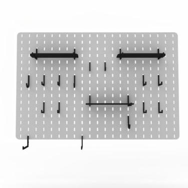 Imagem de Pegboard MDF 59x89 Organizador Setup Gamer Home Office Branco pegboard para Setup Gamer e Home Office