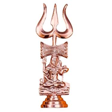 Imagem de EDZZEL Shiv Ji Trishul Damru Statue – Hindu Trident Symbol Table Decorative for Car Dashboard, Office & Home