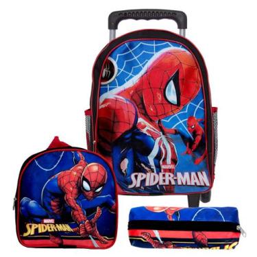 Imagem de Mochila Masculina Rodinha com Lancheira Infantil Spider Man - TOYS 2U