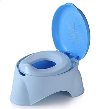 Imagem de Assento sanitário infantil para treinamento de vaso sanitário assento macio leve e fácil de limpar para meninos pequenos (cor: azul)