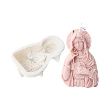 Imagem de Moldes De Silicone De Jesus E Virgem Maria Para Velas DIY Kit De Arte 