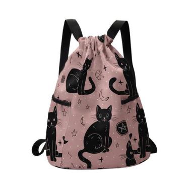 Imagem de Mochila Grande Com Estampa De Gato Fofa, Durável, Para Esportes, Fitne