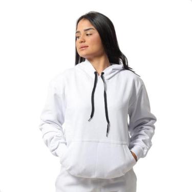 Imagem de Blusa Moletom Feminino Canguru Bolso e Capuz Confortável  - Techmalhas