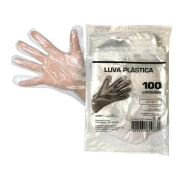 Imagem de Luva descartavel plastica c/ 100 un transparente limpeza - E A COSTA E