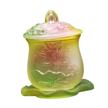 Imagem de LIFKOME Copo de templo budista tigela de lótus para copo de água de vidro de Buda decoração de casa suprimentos budistas