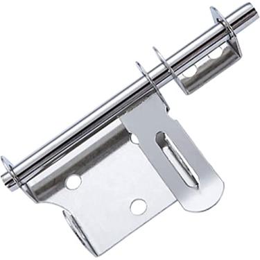 Imagem de Corrente de segurança de porta, trava de porta, parafuso de barril de aço inoxidável fundido sólido, fechadura deslizante com orifício de cadeado, fácil de instalar, parafuso deslizante com acabamento