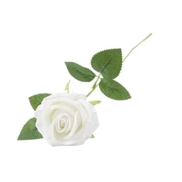 Imagem de Flores artificiais para decoração romântica simulada de veludo pérola rosa simulada flor casamento buquê casa flor parede cachoeira arranjo de flores 50 cm plantas artificiais e flores (C)