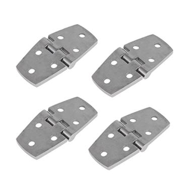 Imagem de 4 peças dobradiças, dobradiças de aço inoxidável, dobradiças de porta, dobradiças laterais redondas dobráveis para mesa, cozinha, quarto, dobradiças