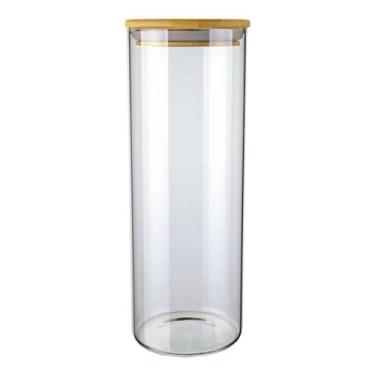 Imagem de Pote de Vidro 2L com Tampa de Bambu - Porta Mantimentos - Genérico