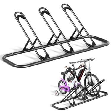 Imagem de Mr IRONSTONE Suporte de bicicleta, suporte de bicicleta de chão para garagem, suporte de armazenamento de bicicleta interno/externo, suporte de estacionamento de bicicleta, para mountain bike,