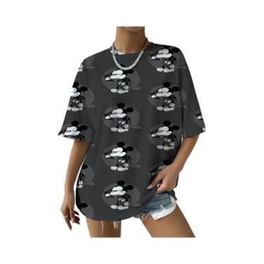 Imagem de Camiseta Feminina Disney Mickey Minnie Mouse Com Estampa De Amor, Moda