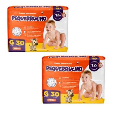 Imagem de Kit 2 PCT Fralda Descartável Pequerrucho Mega Todos os tamanhos, G