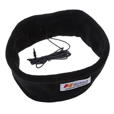 Imagem de Kesoto Fone de ouvido confortável com cancelamento de ruído de 3,5 mm com fio para dormir, máscara para os olhos – preta, conforme descrito