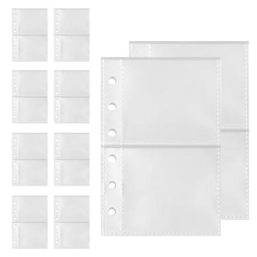 Imagem de Protetores de folhas de fichário | Organizador antiperda, páginas de inserção de fichário transparente, para documentos fiscais de faturas, trabalhos de casa, relatórios de projetos fotografias