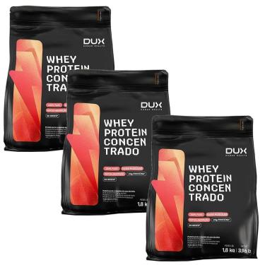 Imagem de Kit 3X Whey Protein Concentrado - 1800g Refil Cappuccino - Dux Nutrition-Masculino