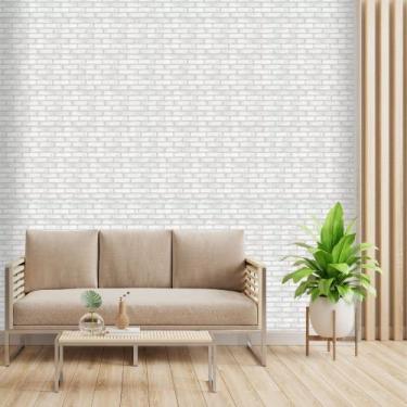 Imagem de Papel de Parede Adesivo Autocolante Decorativo Tijolinho Branco 3D 10 