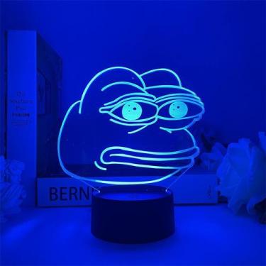 Imagem de Luz noturna LED Frog3D que muda de cor para crianças com controle remo