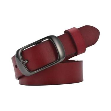 Imagem de Cinto Feminino De Couro Genuíno, Casual, Combina Com Tudo, Cinto Jeans