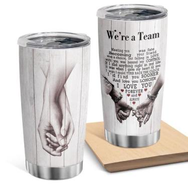 Imagem de Caneca de viagem Oasisdream Tumbler de aço inoxidável 600mL com tampa