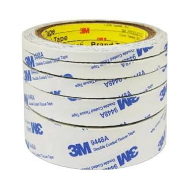 Imagem de Fita Adesiva Dupla Face Ultra Fina 3M 9448A Branca De 10m Para Reparo 