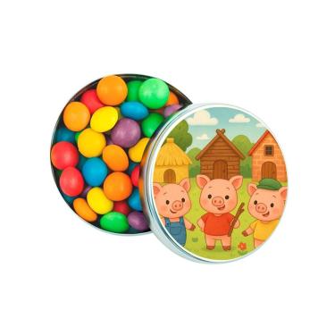 Imagem de Latinha Lembrancinha Personalizada Os Três Porquinhos