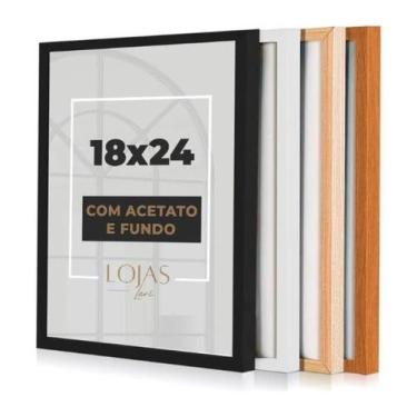 Imagem de Moldura 18x24cm Com Acetato Quadros Fotografia Poster Foto - Preto - L