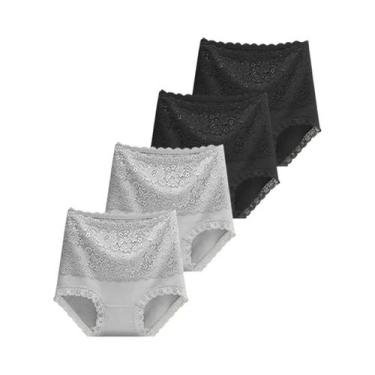 Imagem de Calcinhas De Renda De Cintura Alta Para Mulheres, Controle De Barriga,