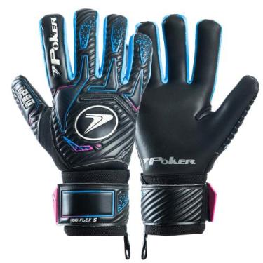 Imagem de Luva de Goleiro Hug Flex 5 Profissional - - Poker, Preto, Azul, 9